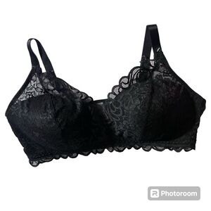 Bali Desire Wirefree unconventional lace Bra Bralette black fairy Stretch 2XL